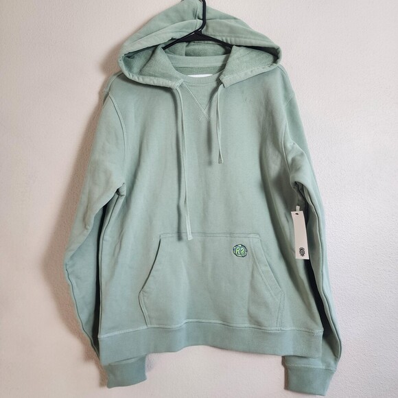 Round Two Other - Round Two Hoodie Sweatshirt Mens Small Green Pullover R2 Logo Graphic Cotton